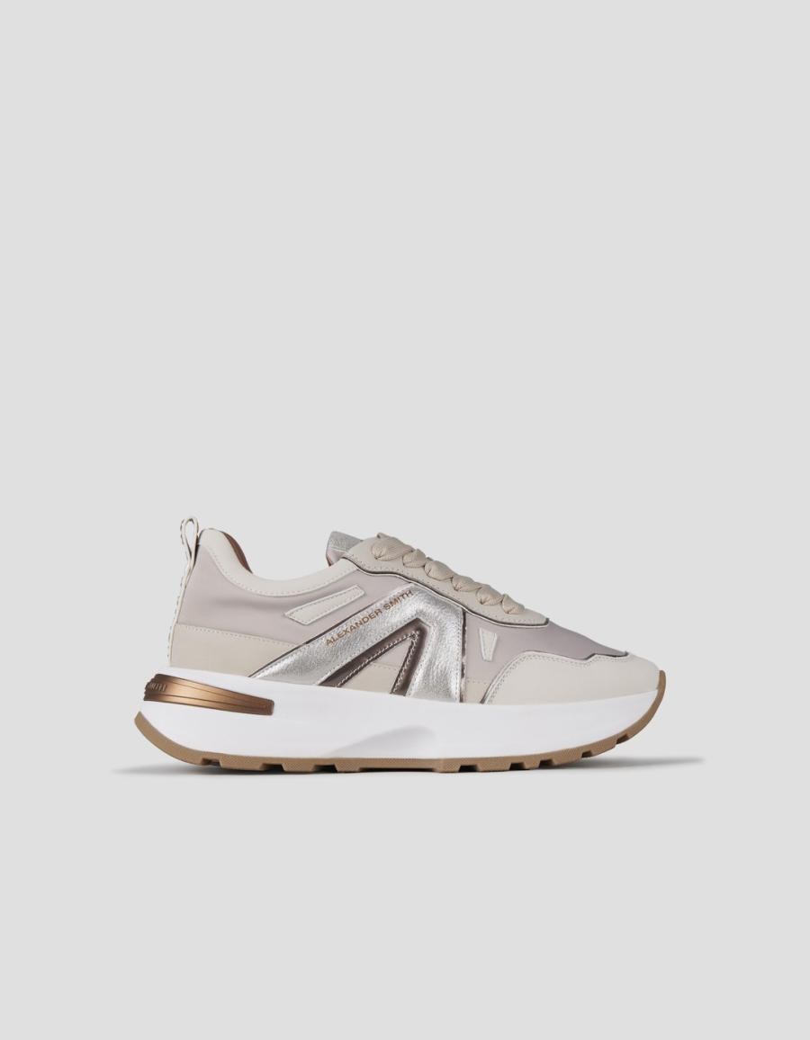 Sneakers Alexander Smith liverpool woman in ivory nylon and dusty laminated - 1