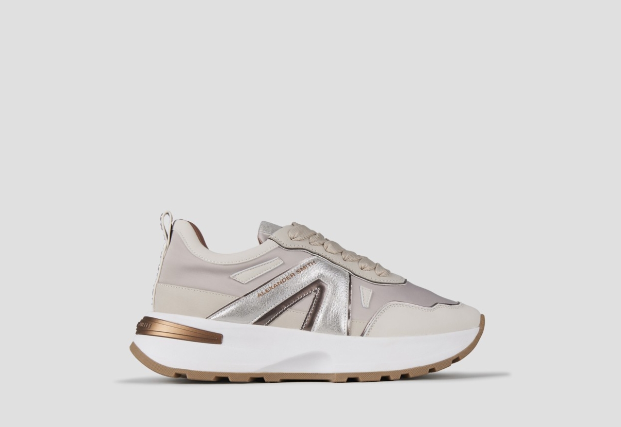 Sneakers Alexander Smith liverpool woman in ivory nylon and dusty laminated - 1