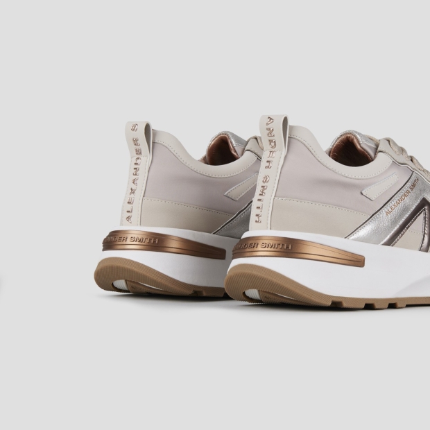 Sneakers Alexander Smith liverpool woman in ivory nylon and dusty laminated - 5