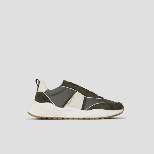 Sneakers Alexander Smith blaze man in military green suede and ripstop with white side logo - 1