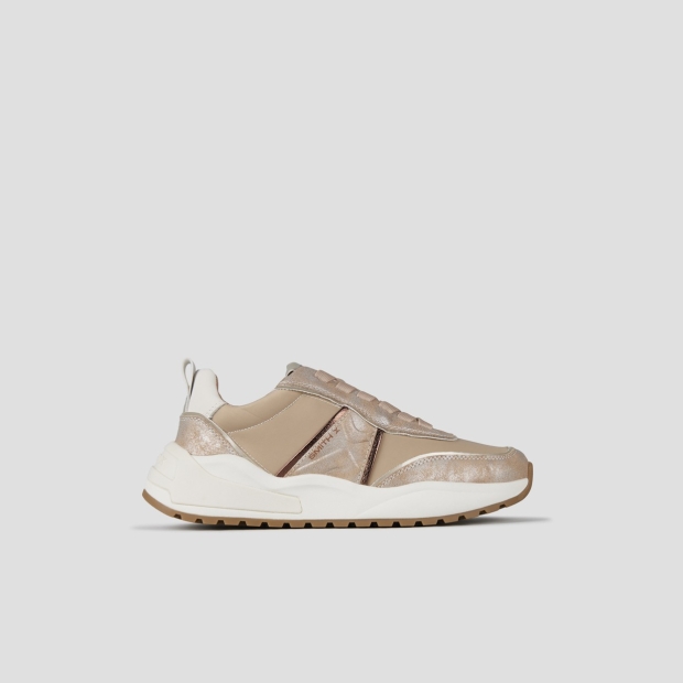 Sneakers Alexander Smith blaze woman in ivory nylon and gold laminated details - 1