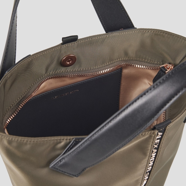 Sneakers Alexander Smith lauren small handbag with shoulder strap in military green nylon - 6