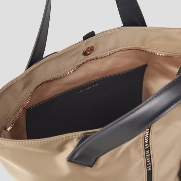 Sneakers Alexander Smith lauren medium handbag with shoulder strap in beige nylon - 6