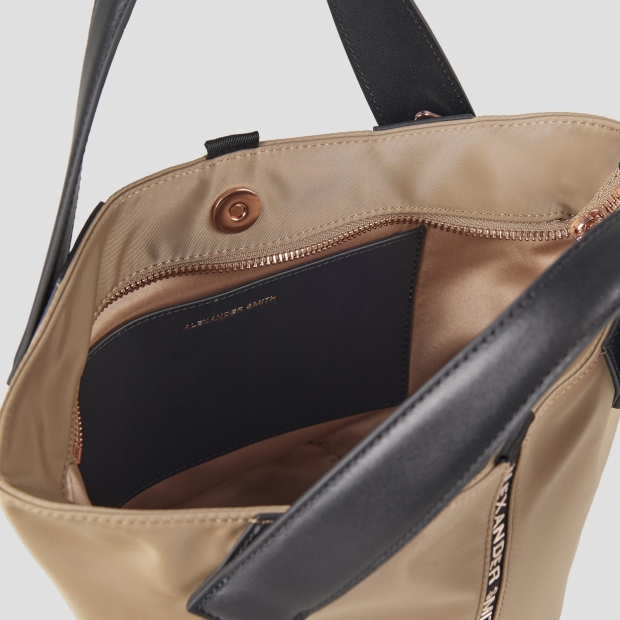 Sneakers Alexander Smith lauren small handbag with shoulder strap in beige nylon - 6