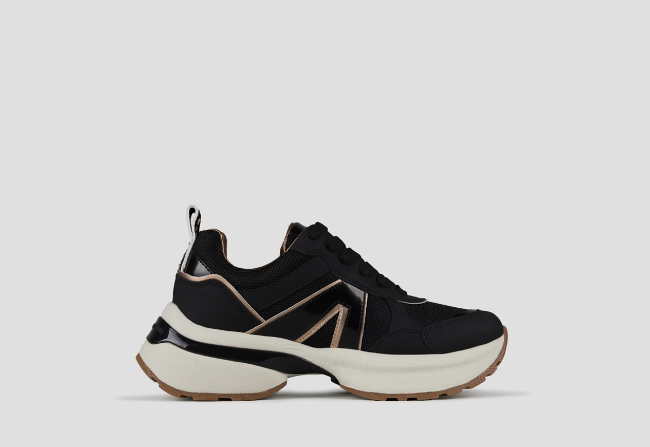 Sneakers Alexander Smith victoria woman in black leather and mirror details - 1