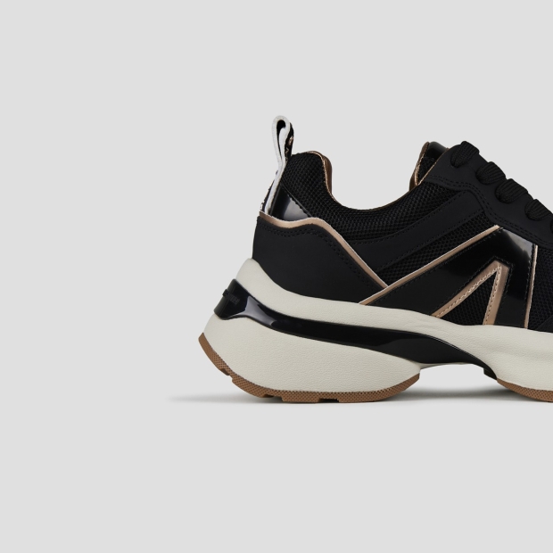 Sneakers Alexander Smith victoria woman in black leather and mirror details - 2