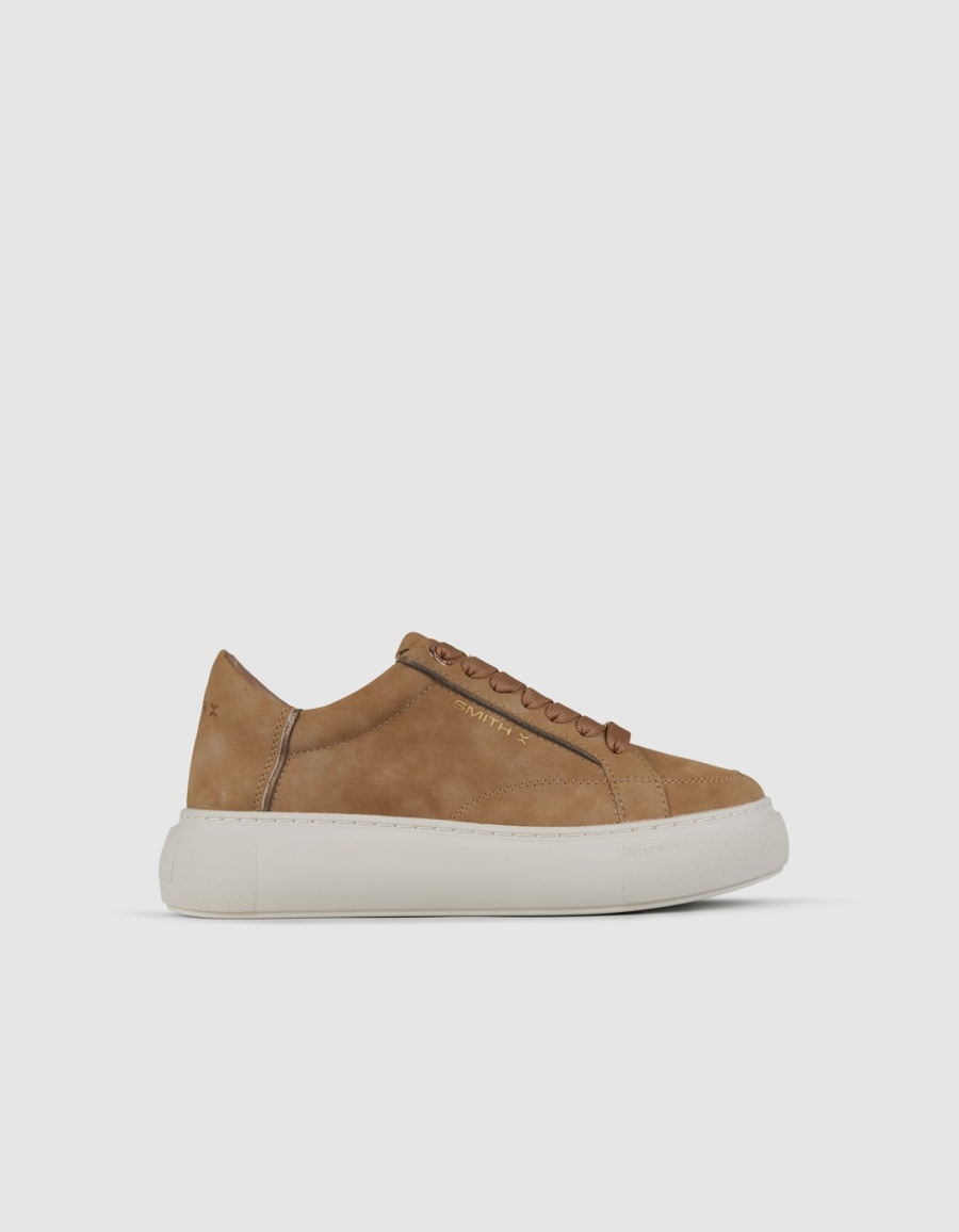 Sneakers Alexander Smith pearl woman in cognac suede and bronze laminated details - 1