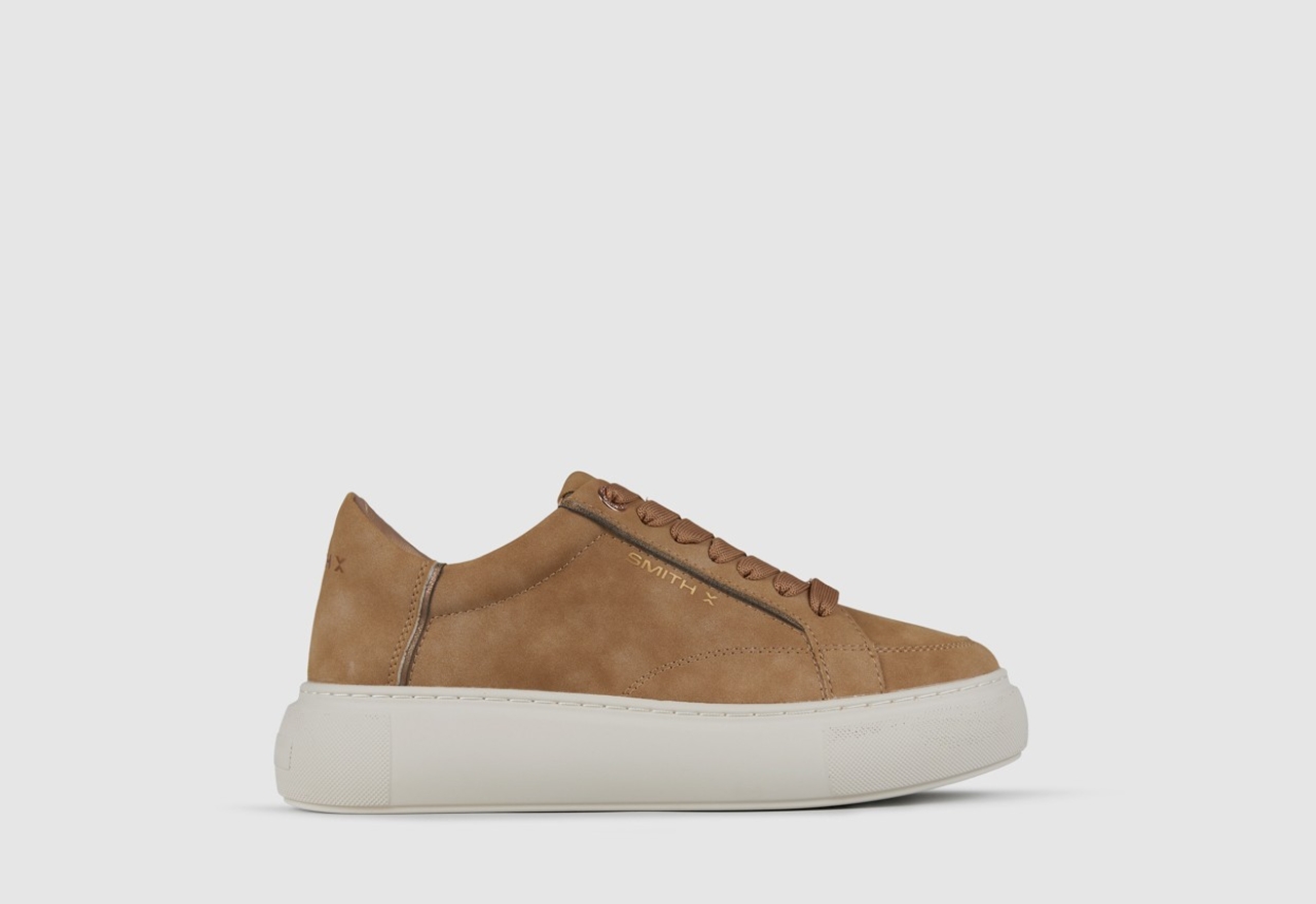 Sneakers Alexander Smith pearl woman in cognac suede and bronze laminated details - 1
