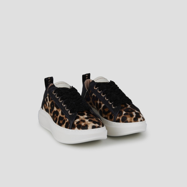 Sneakers Alexander Smith wembley woman in spotted pony and black leather heel - 3