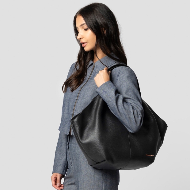 Sneakers Alexander Smith rachel large shoulder bag in black tumbled leather - 2