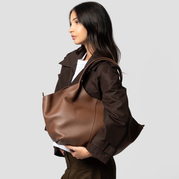 Sneakers Alexander Smith rachel large shoulder bag in brown tumbled leather - 2