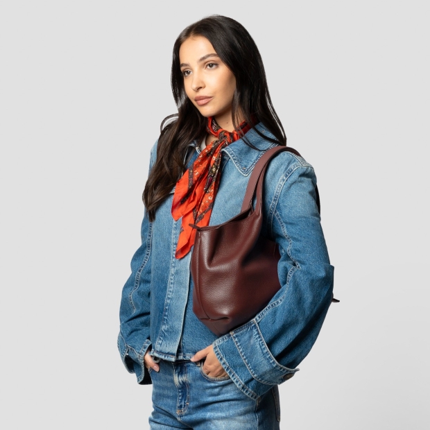 Sneakers Alexander Smith rachel medium shoulder bag in bordeaux tumbled leather - 2