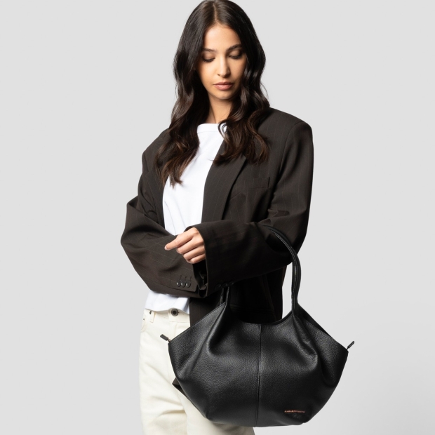 Sneakers Alexander Smith rachel medium shoulder bag in black tumbled leather - 2