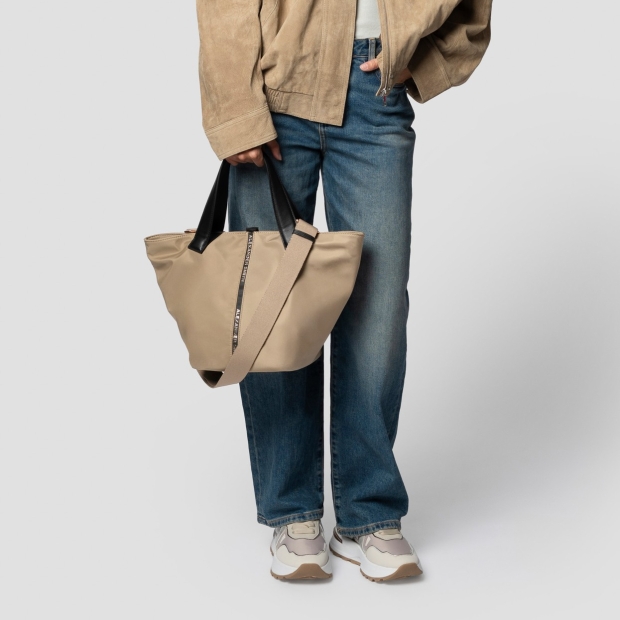 Sneakers Alexander Smith lauren medium handbag with shoulder strap in beige nylon - 2