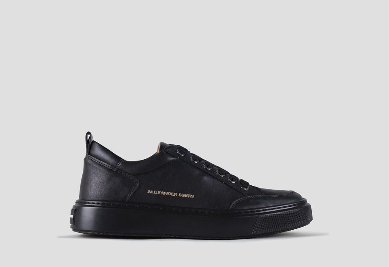 Sneakers Alexander Smith bond man in black leather and black sole - 1