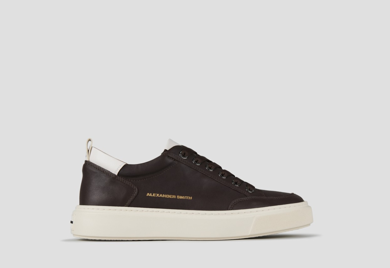 Sneakers Alexander Smith bond man in brown goat leather and white details - 1