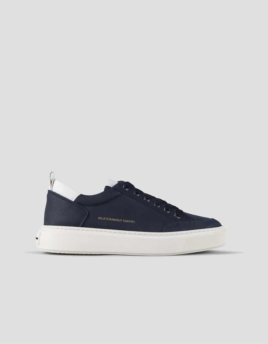 Sneakers Alexander Smith bond man in blue nubuck and white leather details - 1