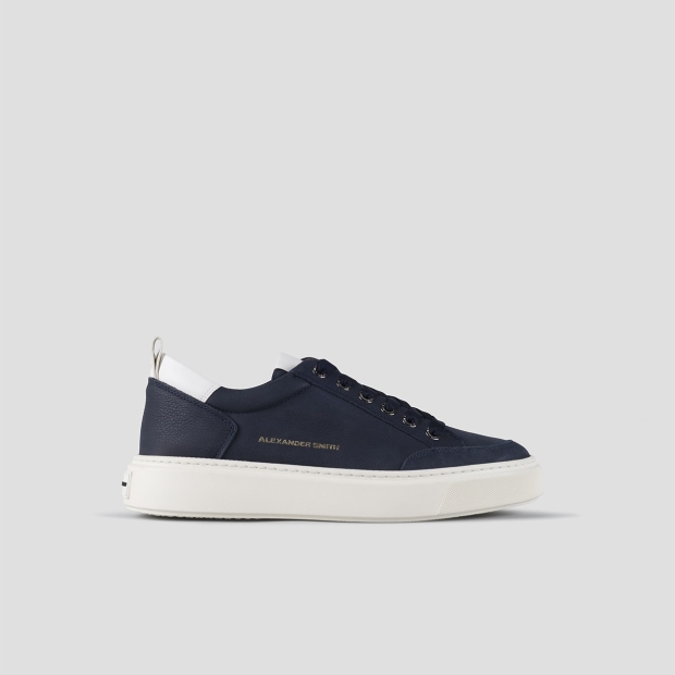 Sneakers Alexander Smith bond man in blue nubuck and white leather details - 1
