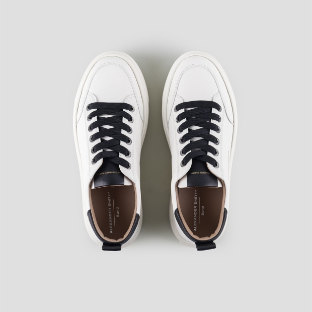 Sneakers Alexander Smith bond man in white goat leather and black details - 5