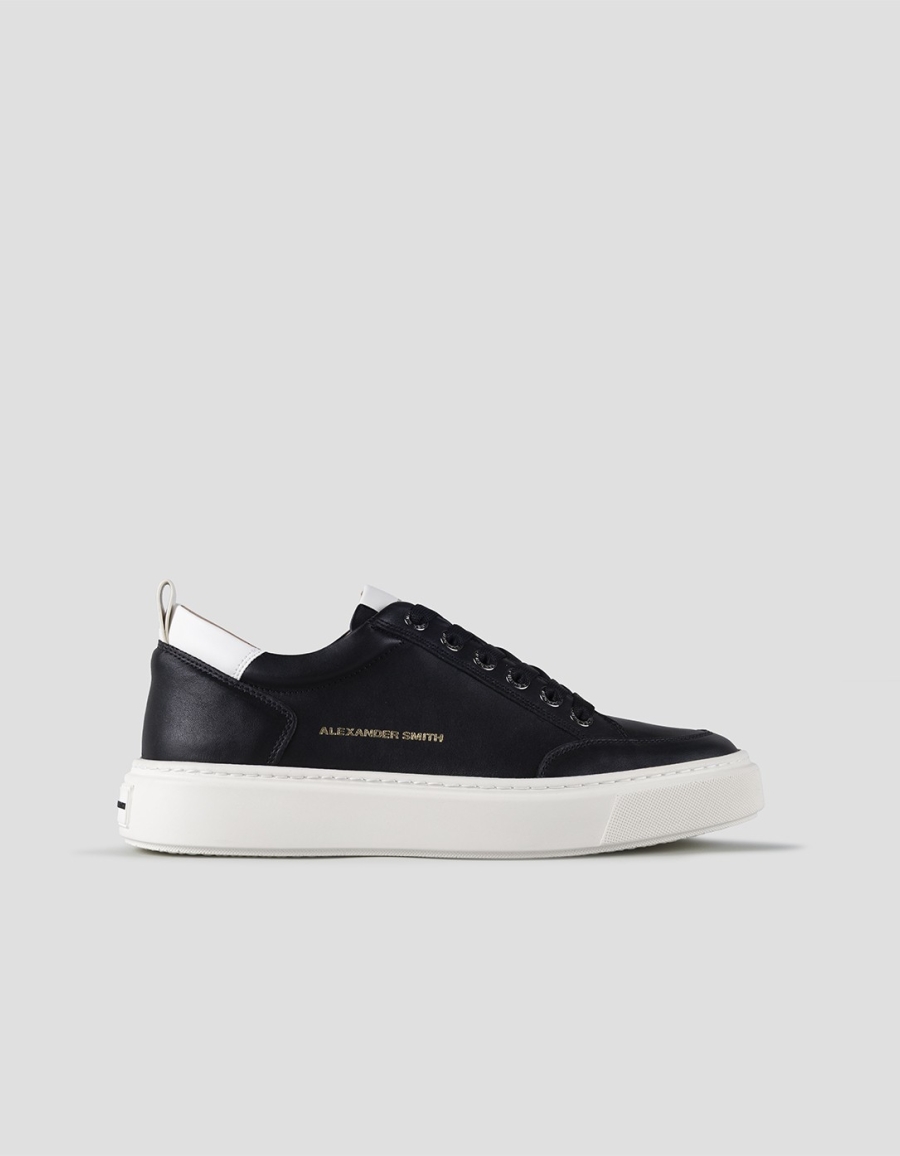 Sneakers Alexander Smith bond man in black goat leather and white details - 1