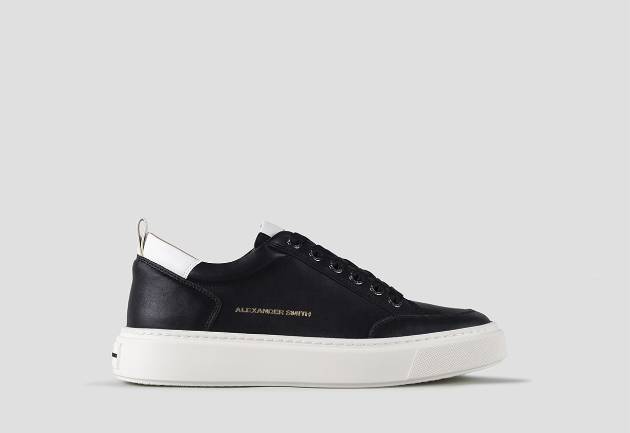 Sneakers Alexander Smith bond man in black goat leather and white details - 1