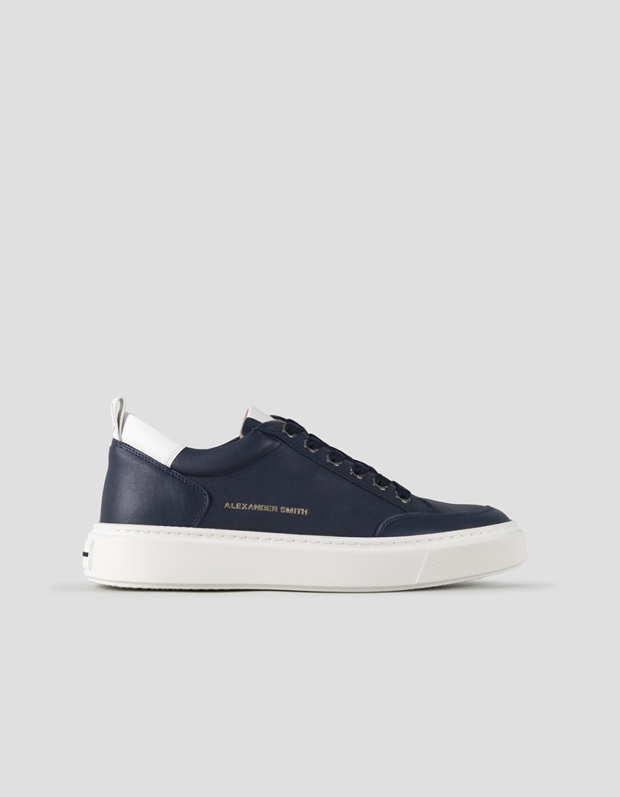 Sneakers Alexander Smith bond man in blue goat leather and white details - 1