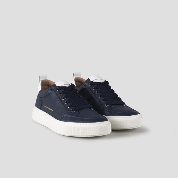 Sneakers Alexander Smith bond man in blue goat leather and white details - 3