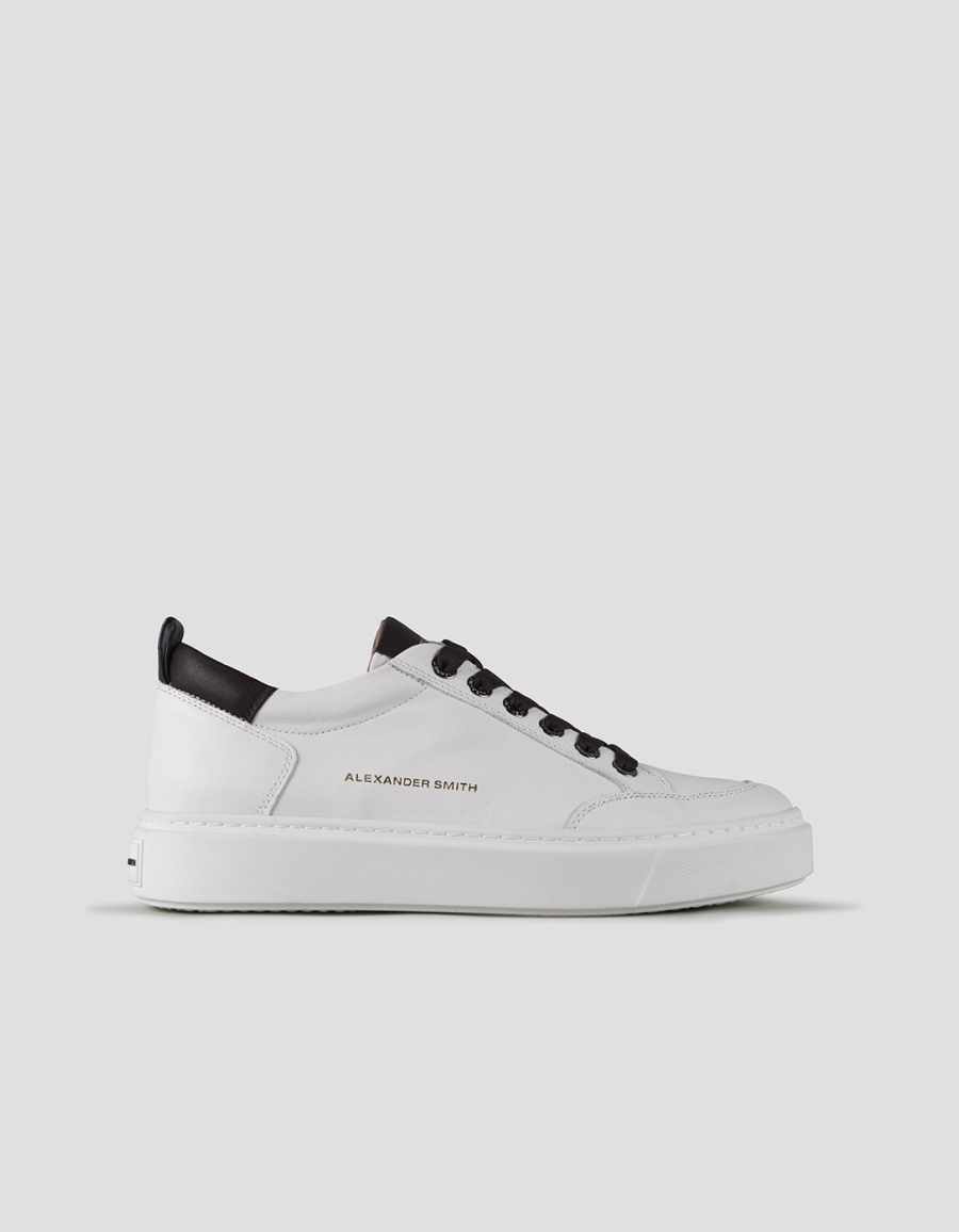 Sneakers Alexander Smith bond man in white goat leather and brown details - 1