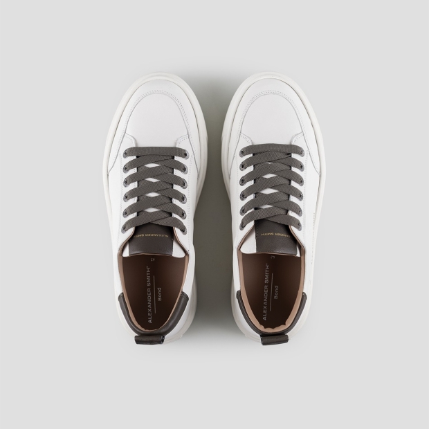 Sneakers Alexander Smith bond man in white goat leather and green details - 5