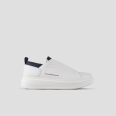 Wembley Slip-on Man in smooth white leather with blu details