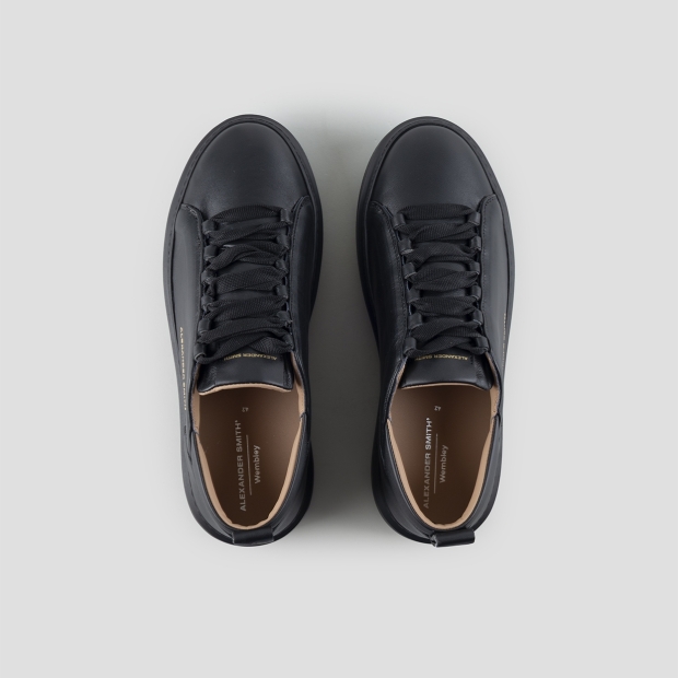 Sneakers Alexander Smith wembley man high frequency in smooth black leather and black sole - 5