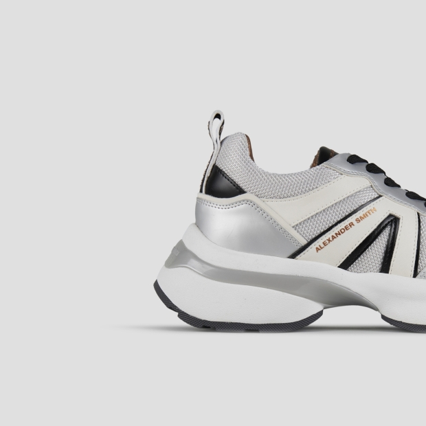 Sneakers Alexander Smith victoria woman in silver leather and mesh with mirror details - 3