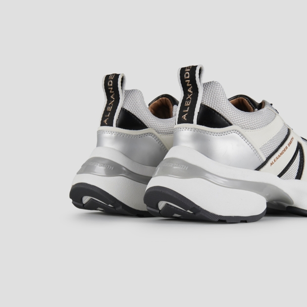 Sneakers Alexander Smith victoria woman in silver leather and mesh with mirror details - 5