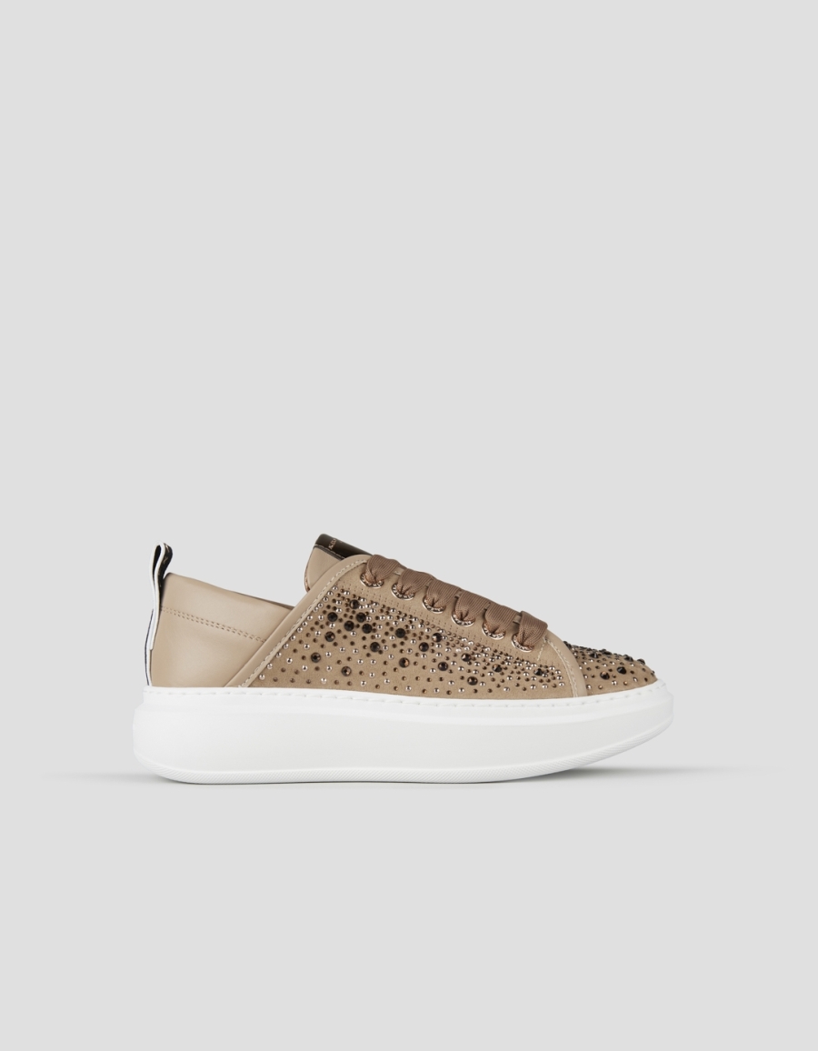 Sneakers Alexander Smith wembley woman in light brown leather and rhinestones - 1