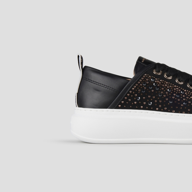 Sneakers Alexander Smith wembley woman in black leather and rhinestones - 2