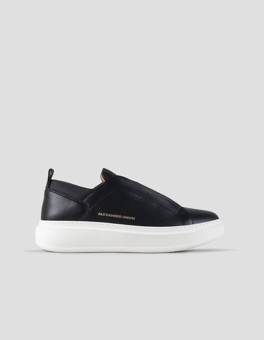 Sneakers Alexander Smith wembley slip-on man in smooth black leather - 1