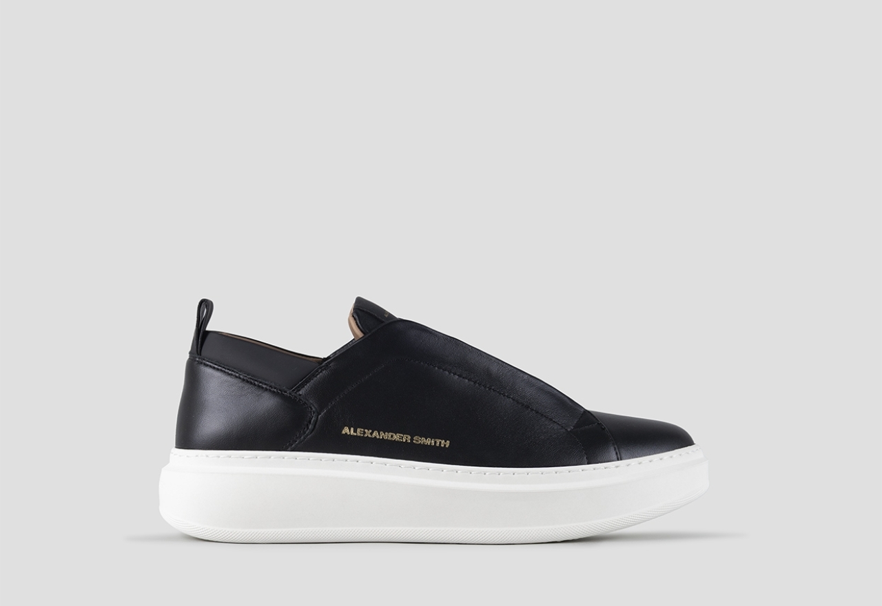 Sneakers Alexander Smith wembley slip-on man in smooth black leather - 1