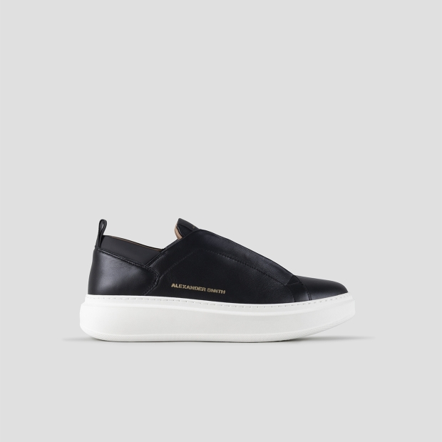 Sneakers Alexander Smith wembley slip-on man in smooth black leather - 1