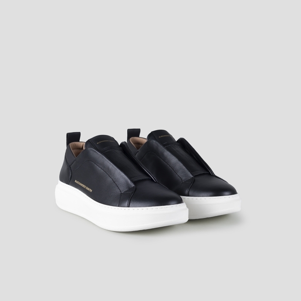 Sneakers Alexander Smith wembley slip-on man in smooth black leather - 3