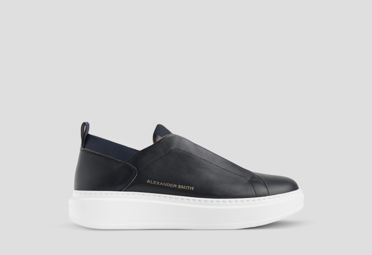 Sneakers Alexander Smith wembley slip-on man in smooth blue leather - 1