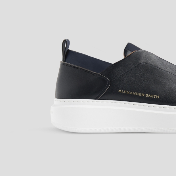 Sneakers Alexander Smith wembley slip-on man in smooth blue leather - 2