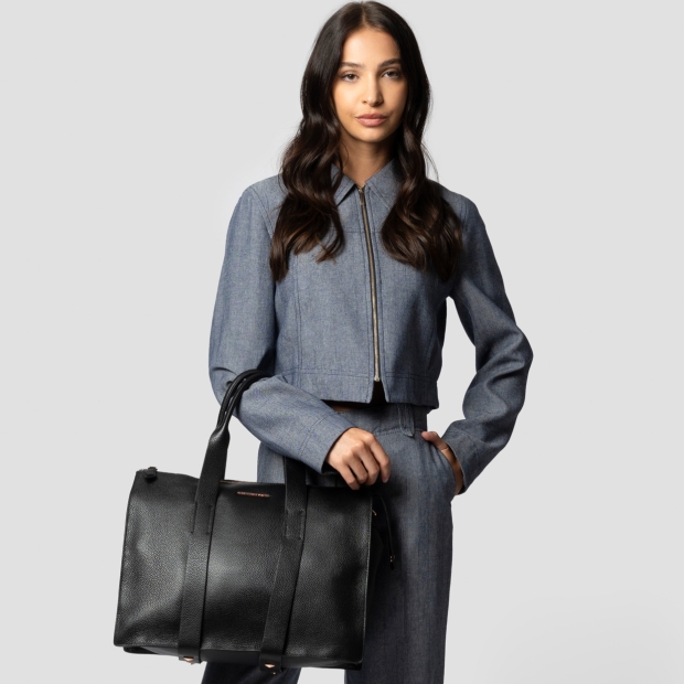 Sneakers Alexander Smith jane large handbag with shoulder strap in black tumbled leather - 2