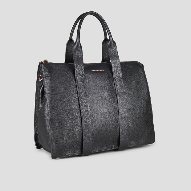 Sneakers Alexander Smith jane large handbag with shoulder strap in black tumbled leather - 3