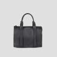 Jane Medium handbag with shoulder strap in black tumbled leather