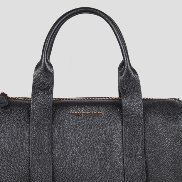 Sneakers Alexander Smith jane medium handbag with shoulder strap in black tumbled leather - 5