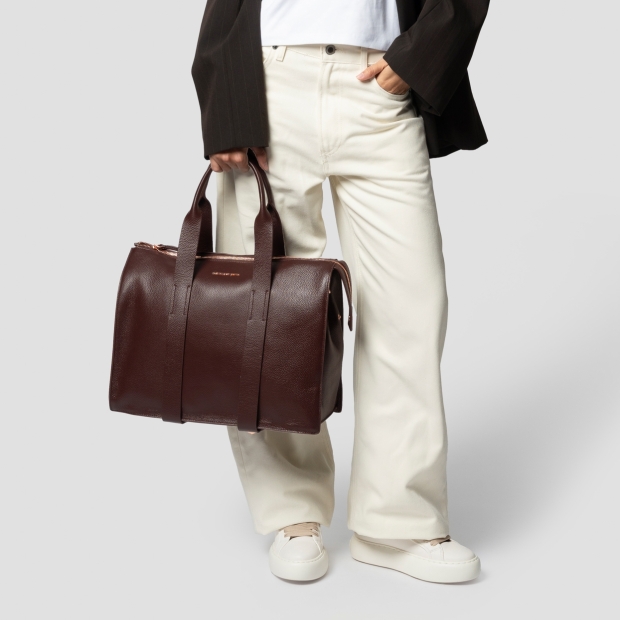 Sneakers Alexander Smith jane large handbag with shoulder strap in bordeaux tumbled leather - 2