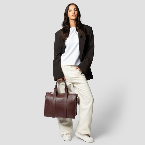 Sneakers Alexander Smith jane large handbag with shoulder strap in bordeaux tumbled leather - 7