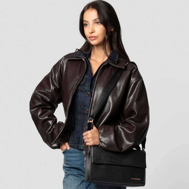 Sneakers Alexander Smith holly shoulder bag with shoulder strap in black tumbled leather - 2