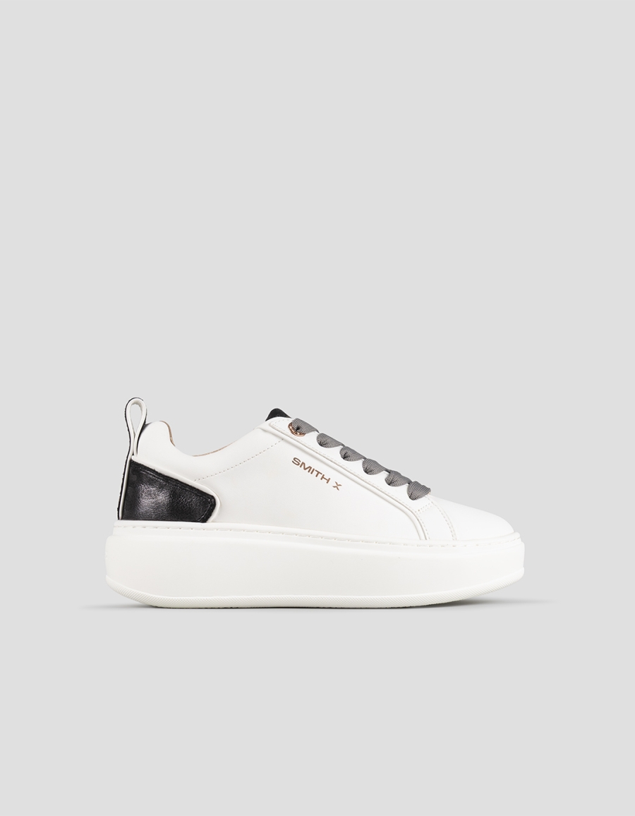 Sneakers Alexander Smith stone woman in white and grey laminated heel - 1