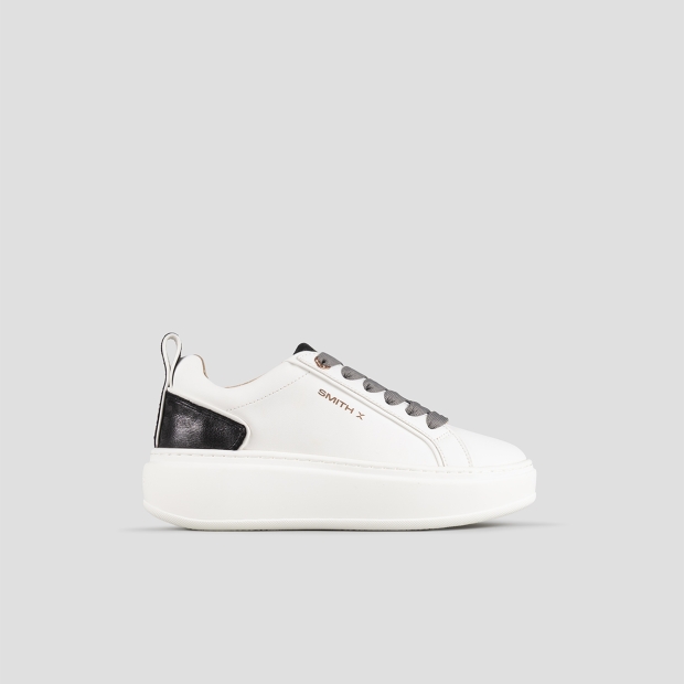 Sneakers Alexander Smith stone woman in white and grey laminated heel - 1